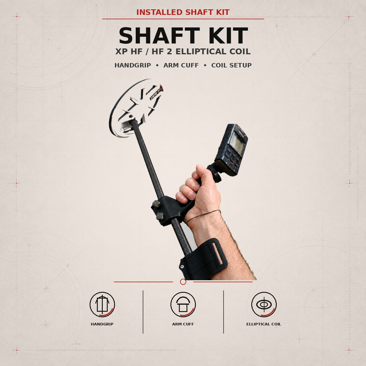 Shaft Kit for XP HF / HF 2 Elliptical Coil "Underwater search"