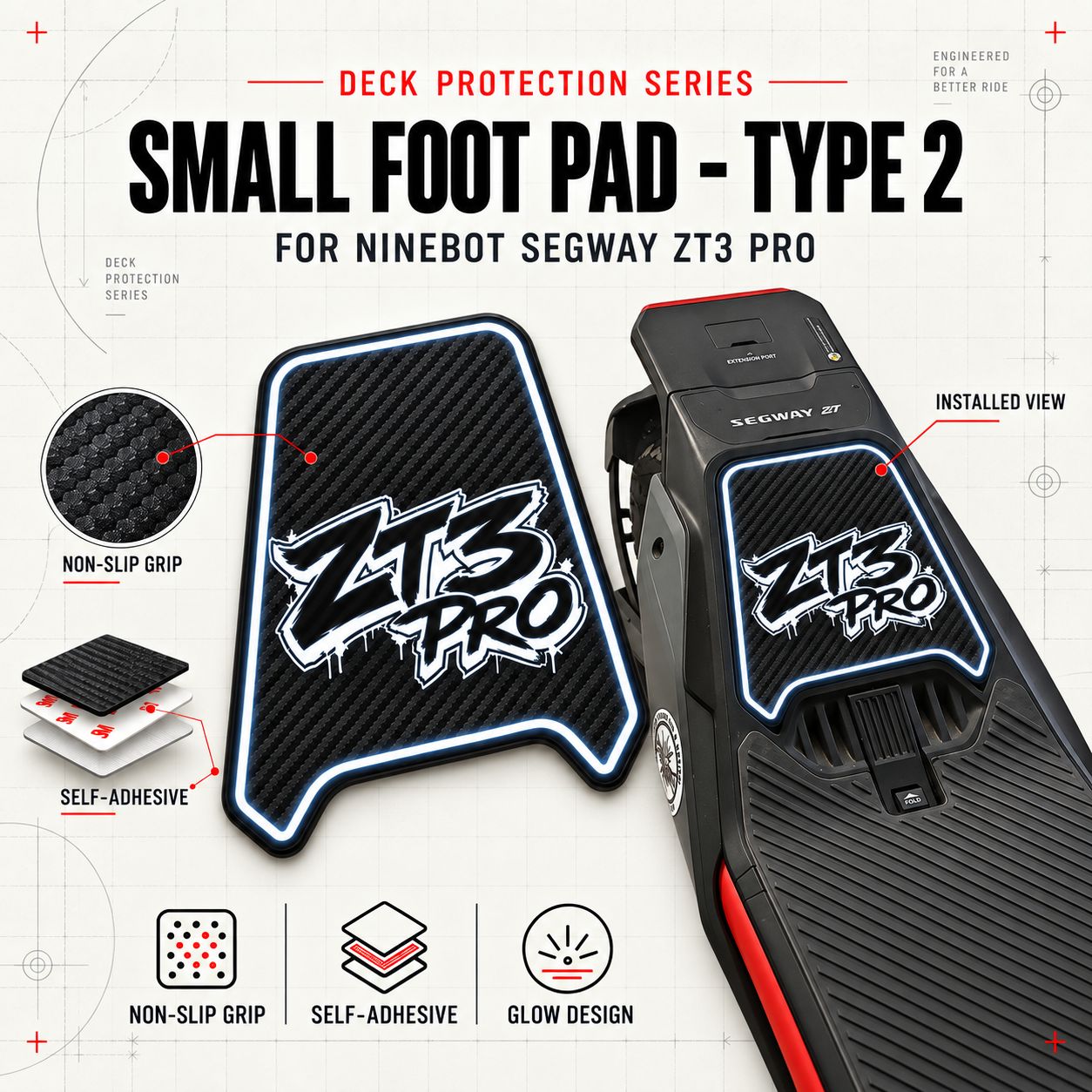 Small Foot Pad - Ninebot Segway ZT3 Pro Typ 2