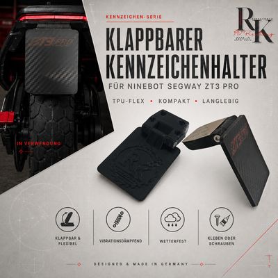 Foldable License Plate Holder — Ninebot Segway ZT3 Pro