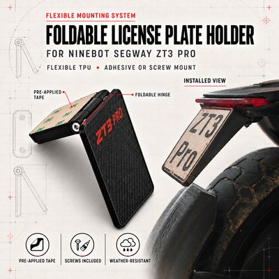 Foldable License Plate Holder — Ninebot Segway ZT3 Pro