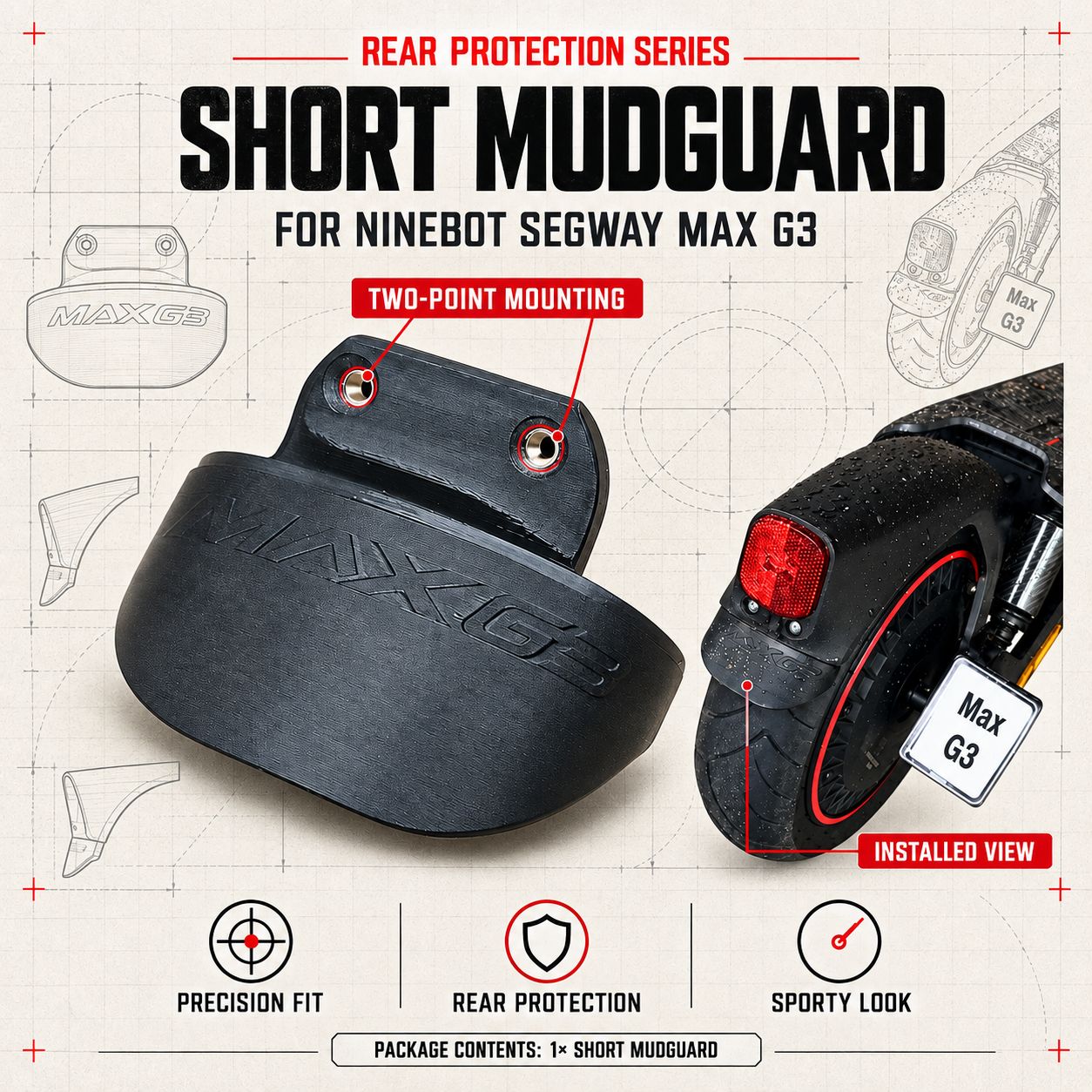 Short Mudguard – Ninebot Segway MAX G3