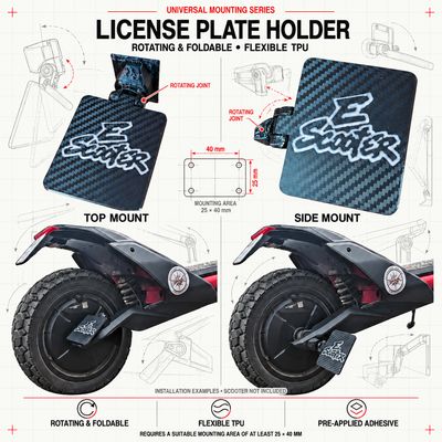 Universal Rotating Foldable License Plate Holder