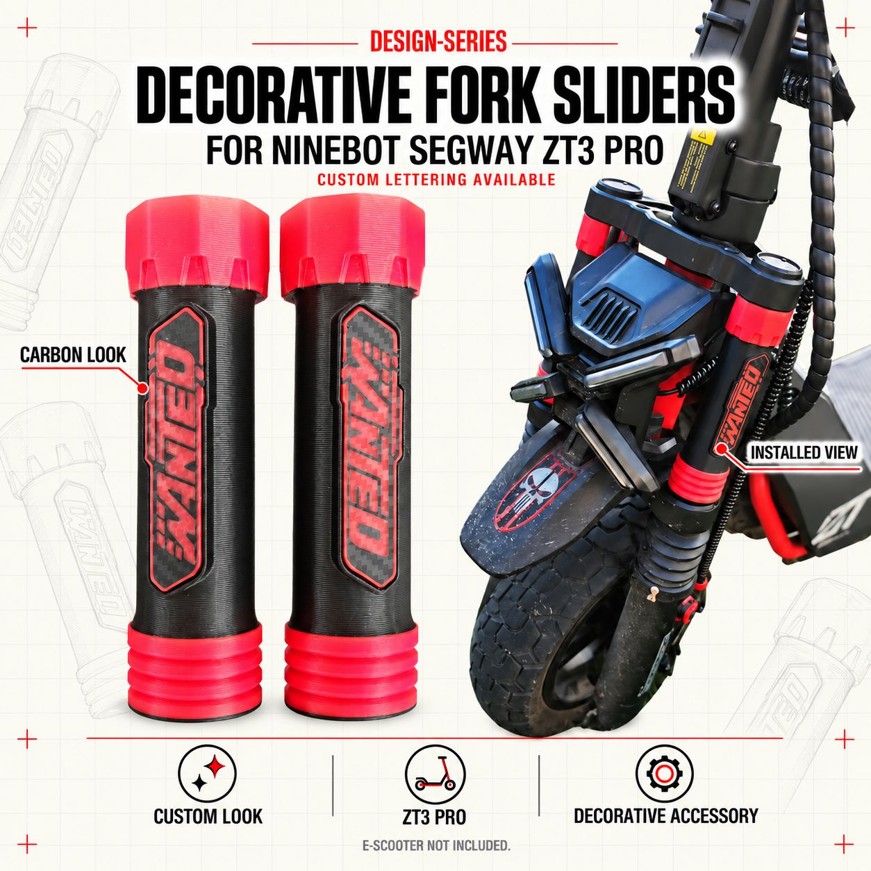 Decorative Fork Covers — Ninebot Segway ZT3 Pro