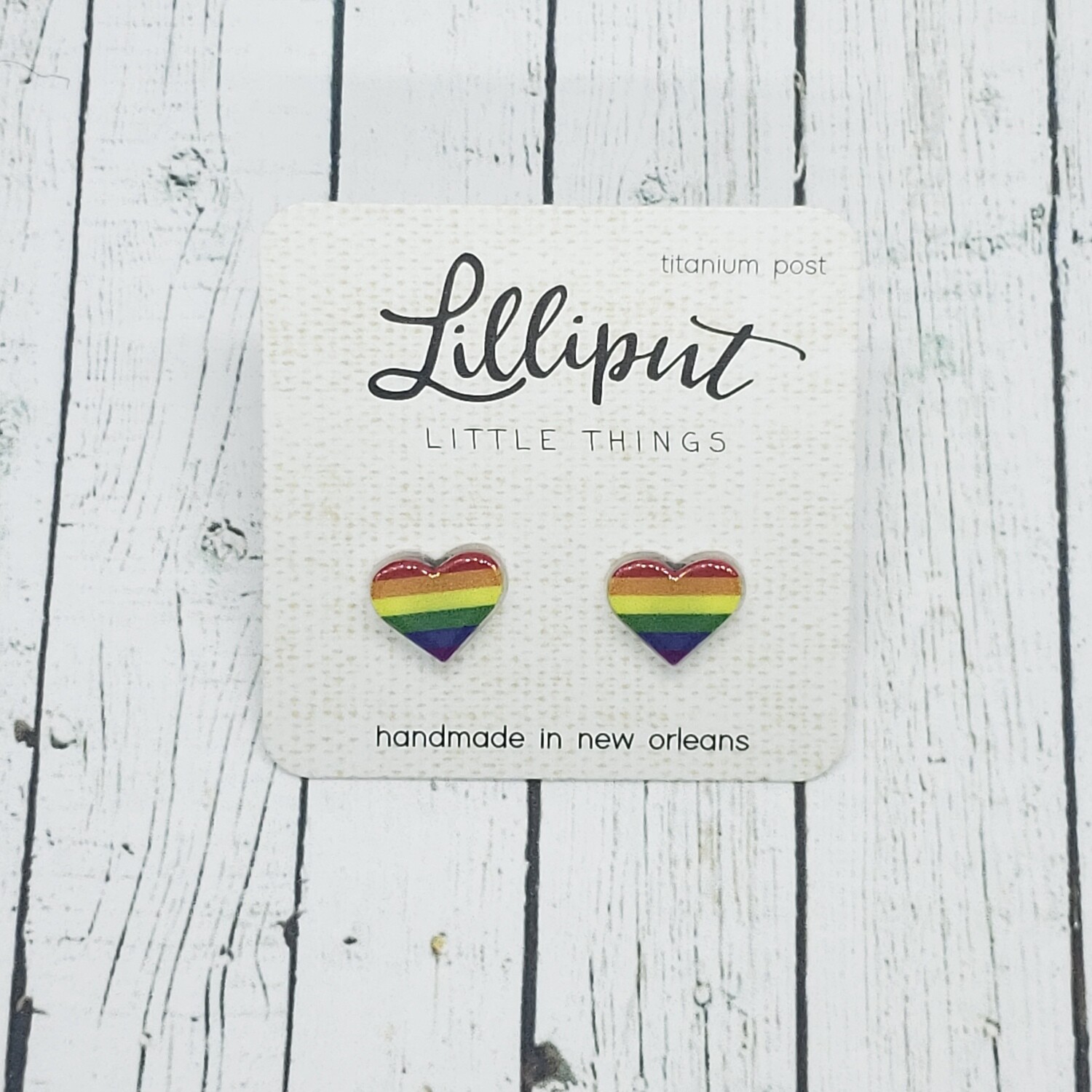 Rainbow Heart Gay Pride Earrings