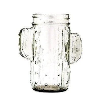 Cactus Mason Jar Drinking Glass