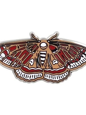 Moth Pin – Occult Luna Moth / Butterfly Enamel Pin Cinnabar (Red)