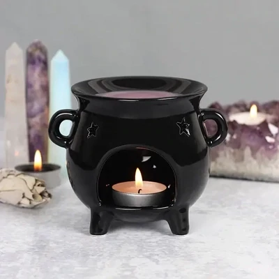 Black Cauldron Halloween Oil Burner and Wax Warmer