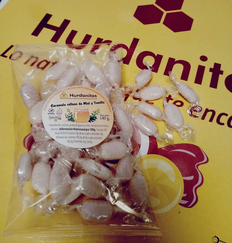 Hurdanitos caramelos rellenos de Miel y Tomillo 140 grs.