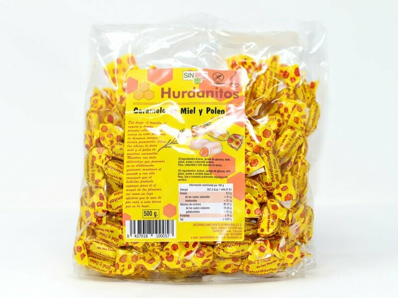 HURDANITOS CARAMELOS RELLENOS DE MIEL Y POLEN 500 g