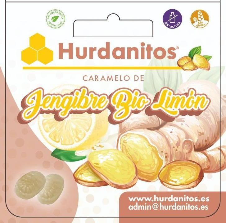 Caramelos Jengibre Bio Limón Hurdanitos 75 grs
