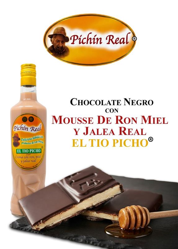 NOVEDAD !! Tableta de Chocolate negro de Pichín Real 150 grs [17% vol.]