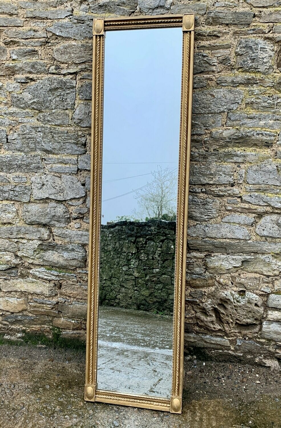 Large Antique French Gilt Pier Mirror