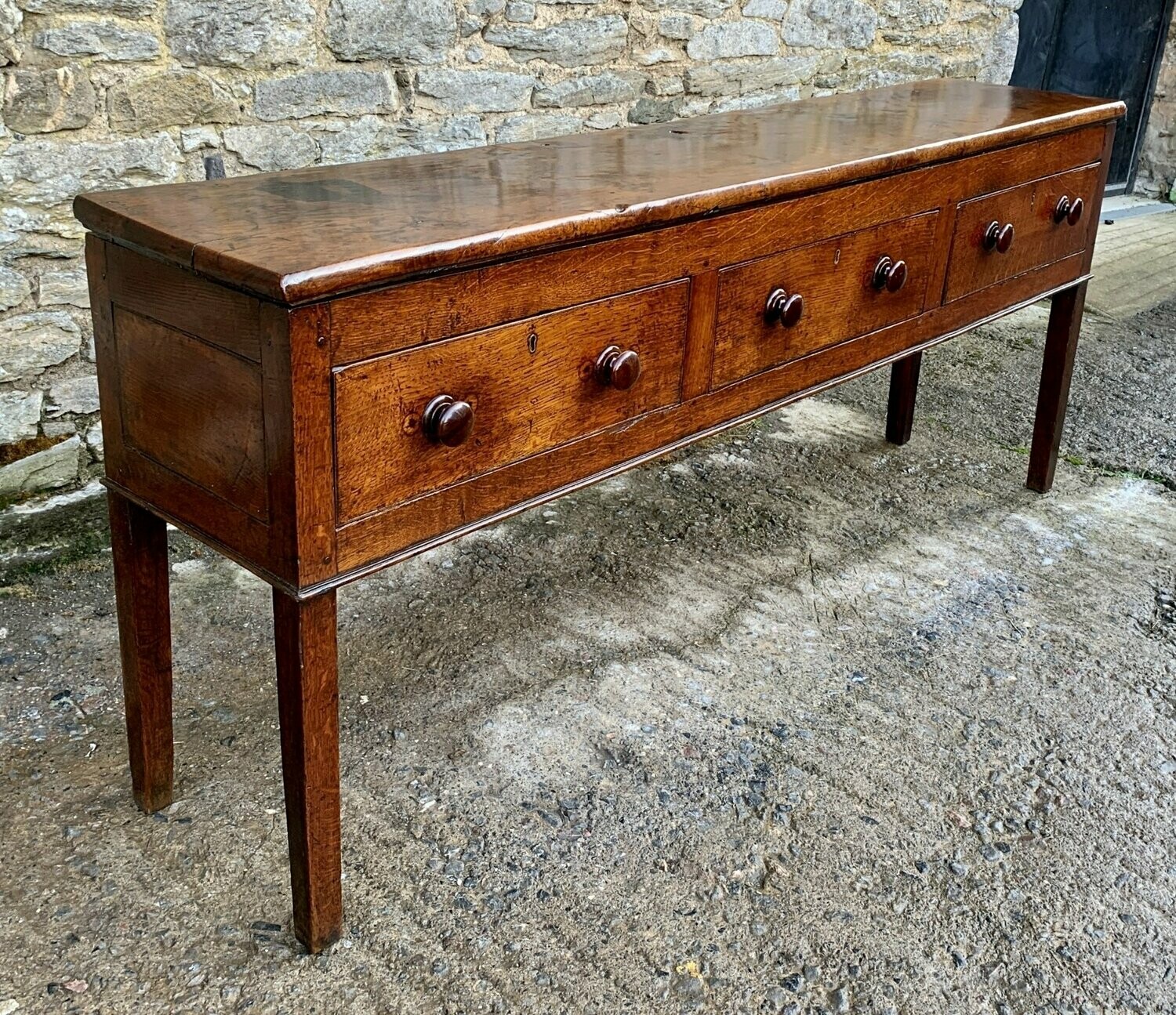 Large Antique Elm Dresser Base