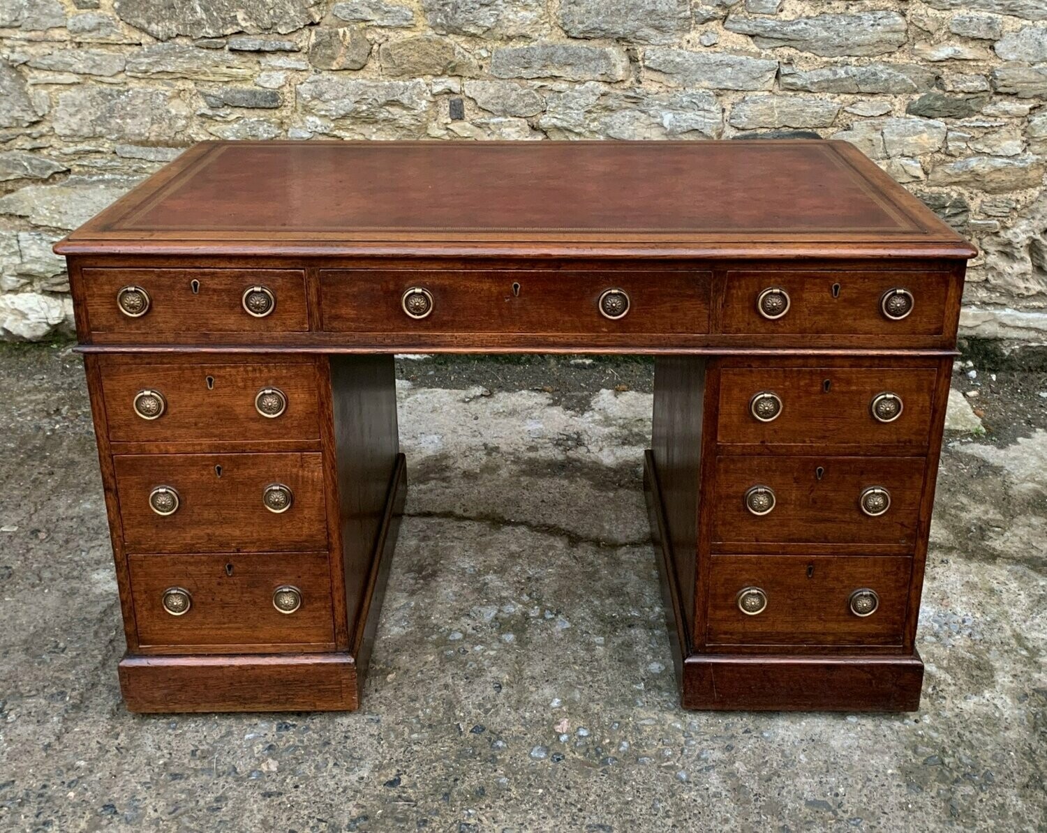Victorian Oak Pedestal Desk