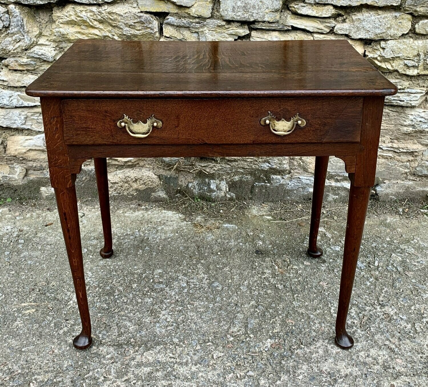 18th Century Oak Pad Foot Side Table