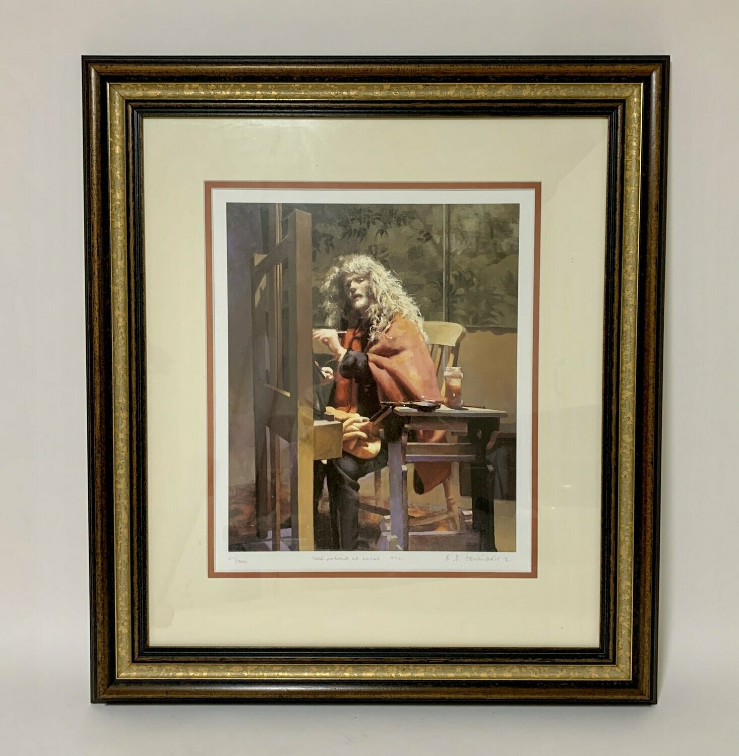 Robert Lenkiewicz Print Self Portrait at Easel