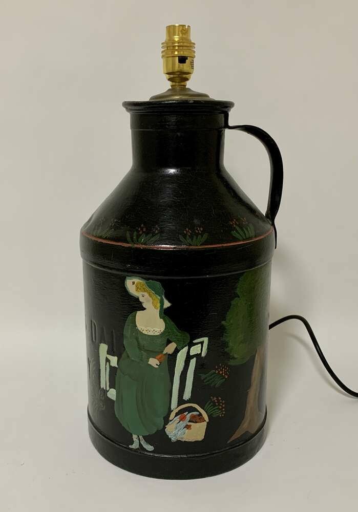Vintage Painted Milk Churn Table Lamp