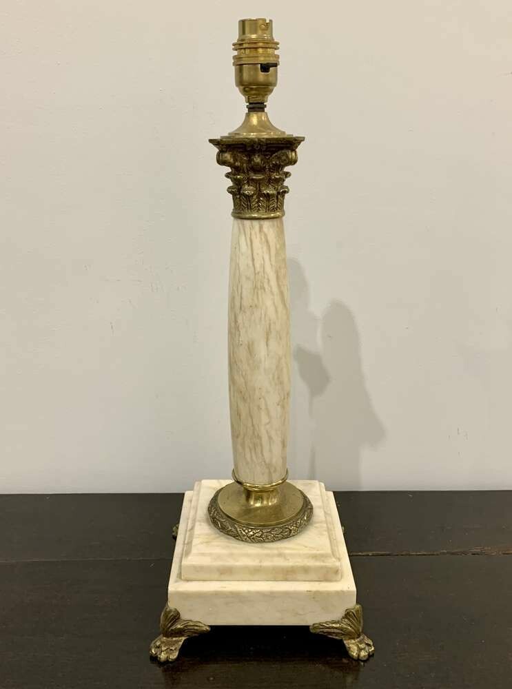 Marble Corinthian Column Table Lamp