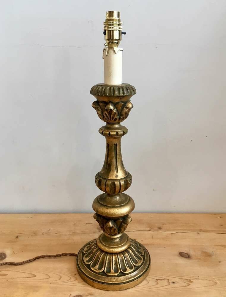 Vintage Carved Giltwood Table Lamp
