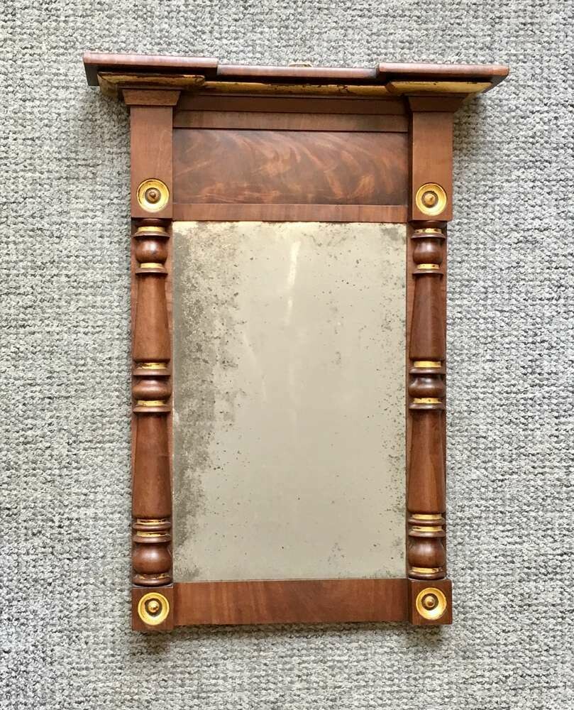 Antique Regency Mahogany Pier Mirror