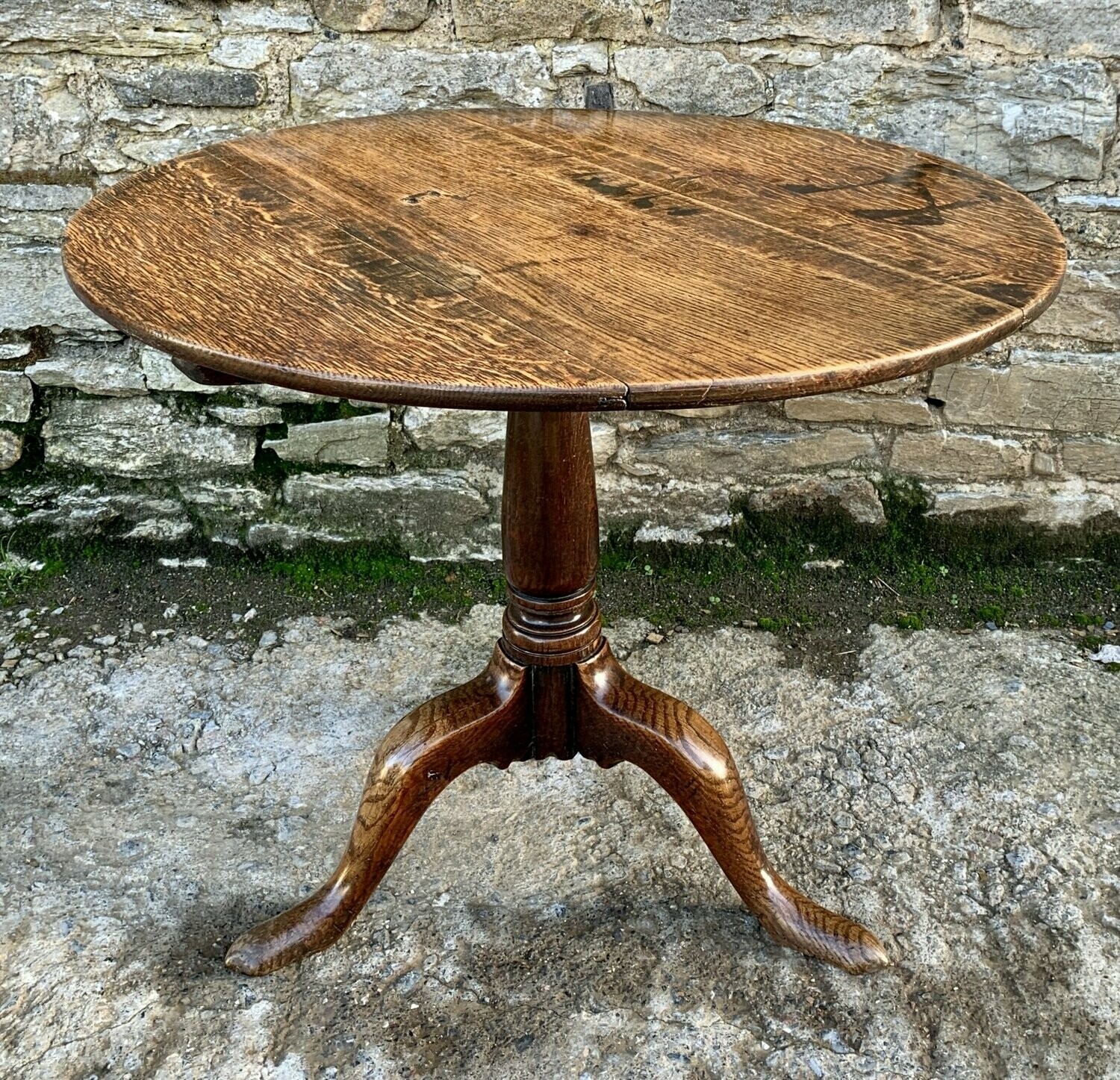 Large Georgian Oak Tilt Top Table