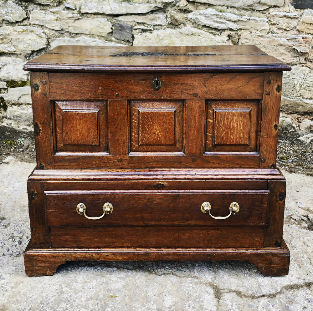 18th Century Welsh Oak Coffer Bach