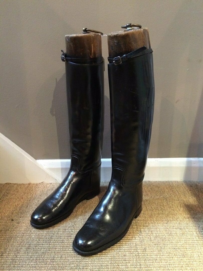 Vintage Leather Riding Boots and Trees