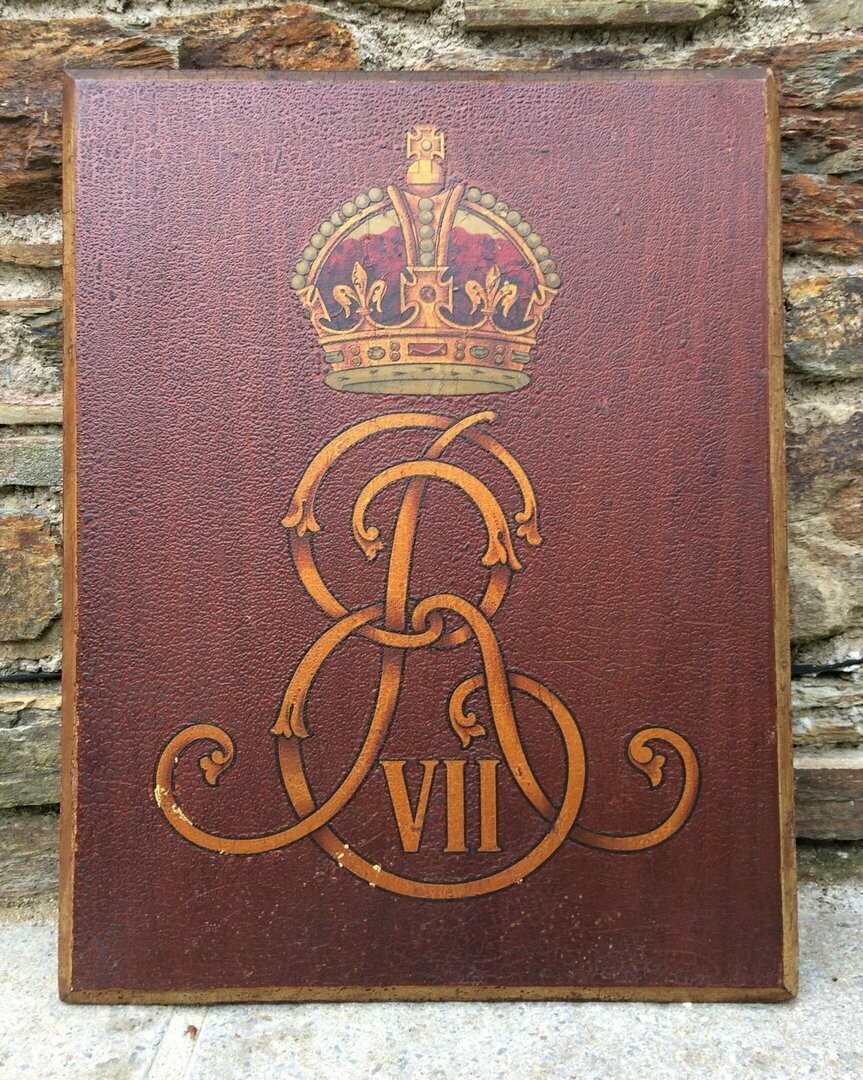 Edward VII Armorial Painted Carriage Panel