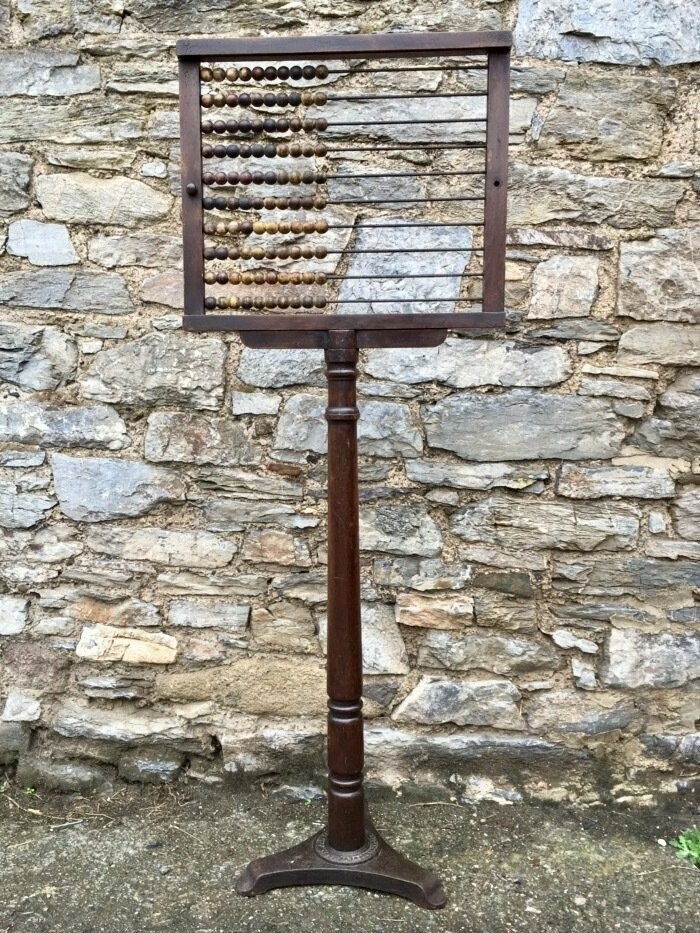 Large Antique Teaching Abacus on Stand
