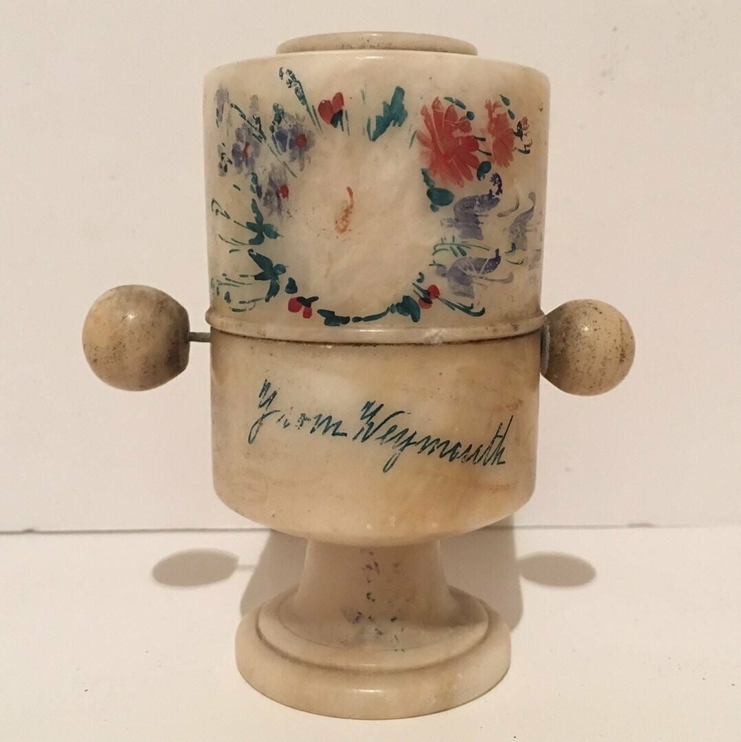 Victorian Alabaster Peep Egg from Weymouth
