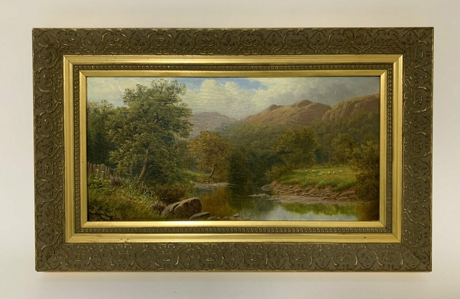 Antique Oil on Canvas Countryside Scene