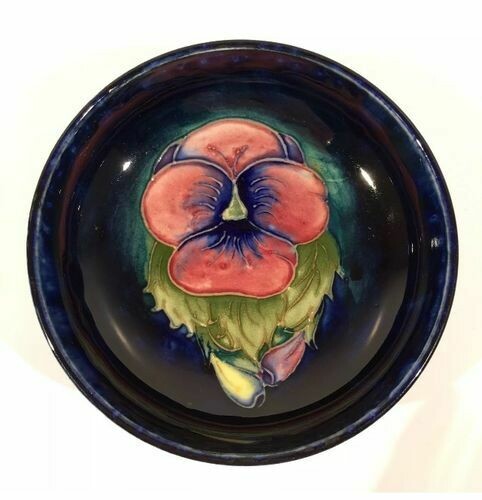 William Moorcroft Small Pottery Pansy Bowl