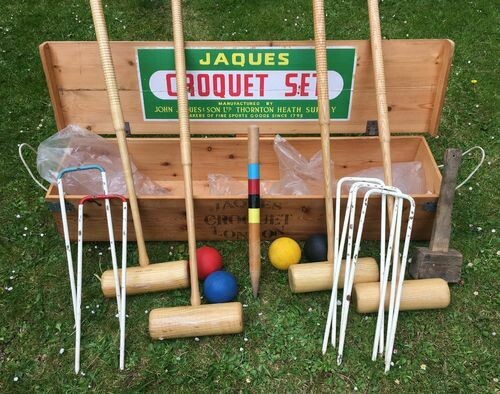 Vintage Jaques Lawn Croquet Set for 4