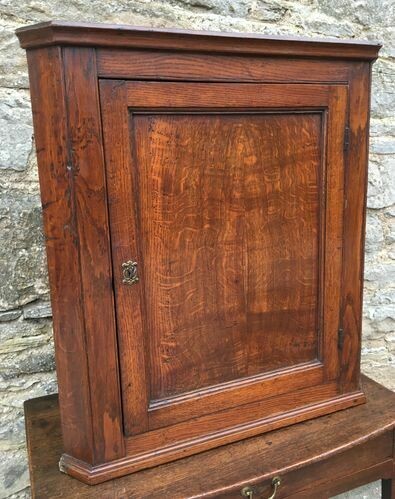 Georgian Oak Hanging Corner Cupboard