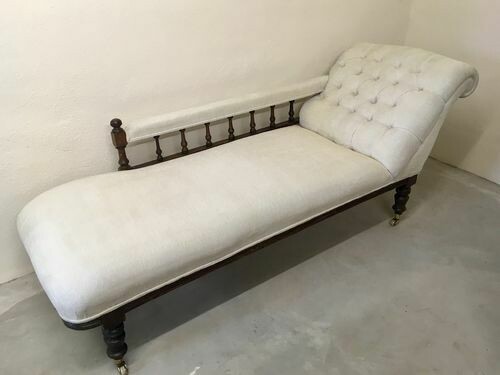 Antique Victorian Upholstered Chaise Longue
