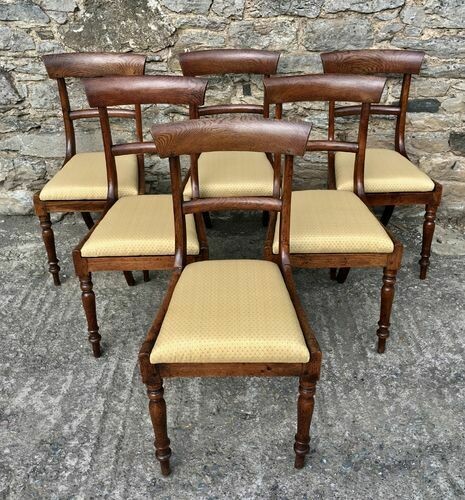 Set of Six 19th Century Oak Dining Chairs