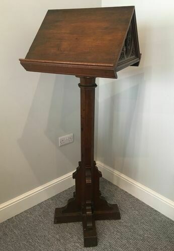 Antique Gothic Oak Church Lectern Double Sided