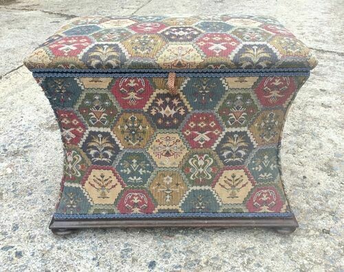 Antique Victorian Ottoman with Kilim Fabric