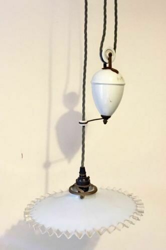 Antique French Rise and Fall Pulley Light