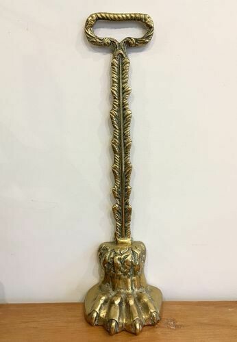 Antique Brass Lion's Paw Door Stop