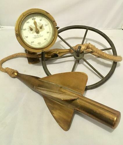 Antique Walker Trident Ships Log Cherub Rotator