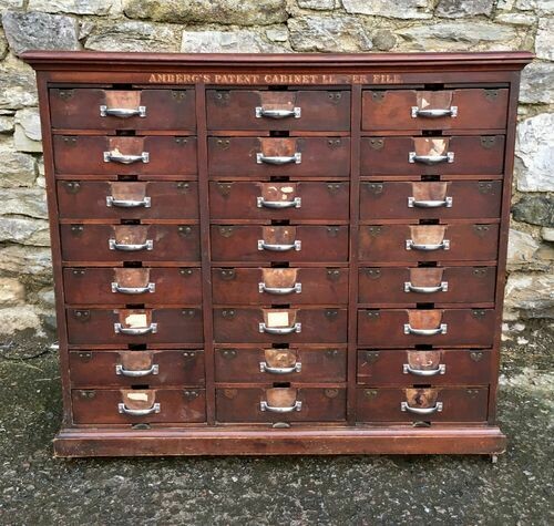 Antique Ambergs Patent Cabinet Letter File