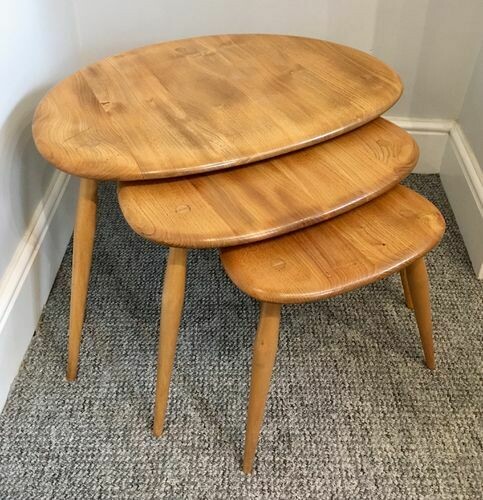 Vintage Ercol Nest of Pebble Tables