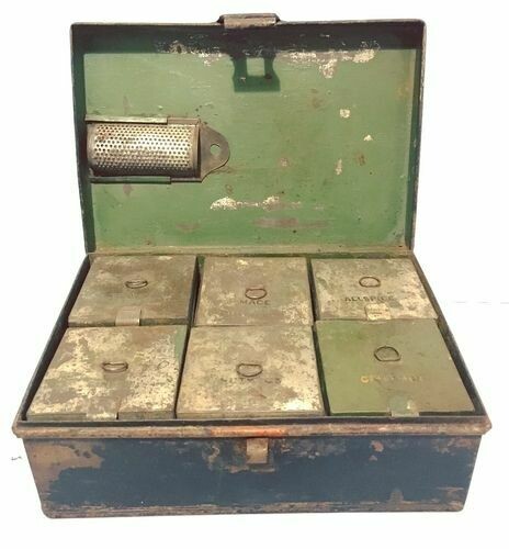 Antique Toleware Spice Box with Grater