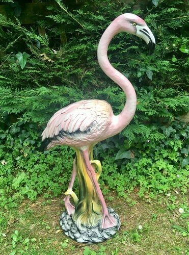 Large Vintage Ceramic Flamingo