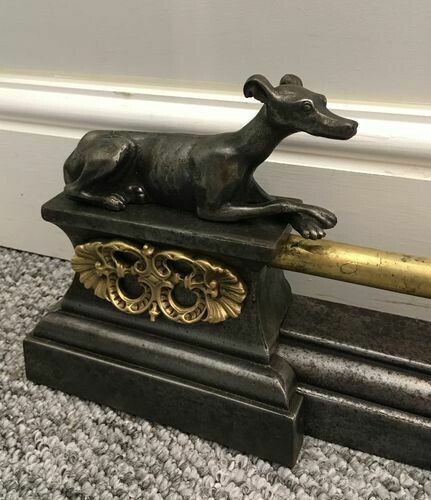 Antique Extending Fire Fender with Greyhounds