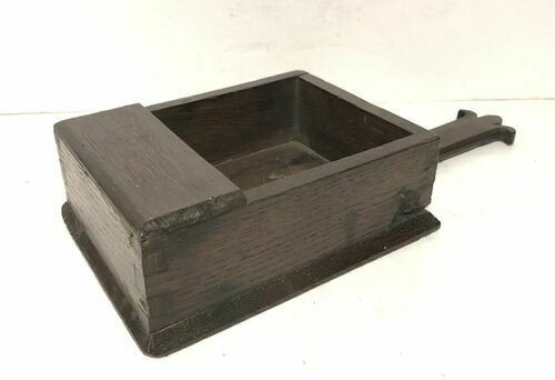 Antique Oak Church Collection Tray Pot