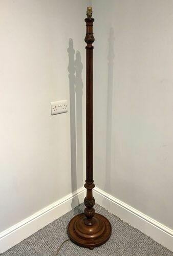 Antique Mahogany Fluted Standard Lamp