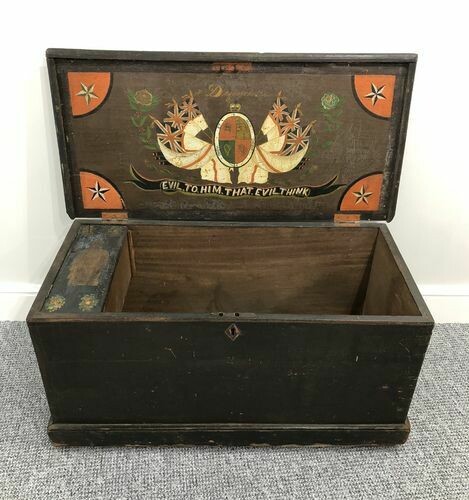 Antique Teak Naval Seamans Chest