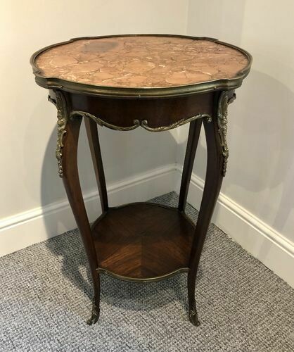 Antique French Marble Top Side Table